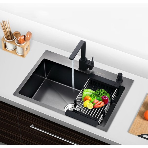 Jual Kitchen Sink 1 Lubang Hitam VALPRA 7545 Stainless / Bak Cuci ...