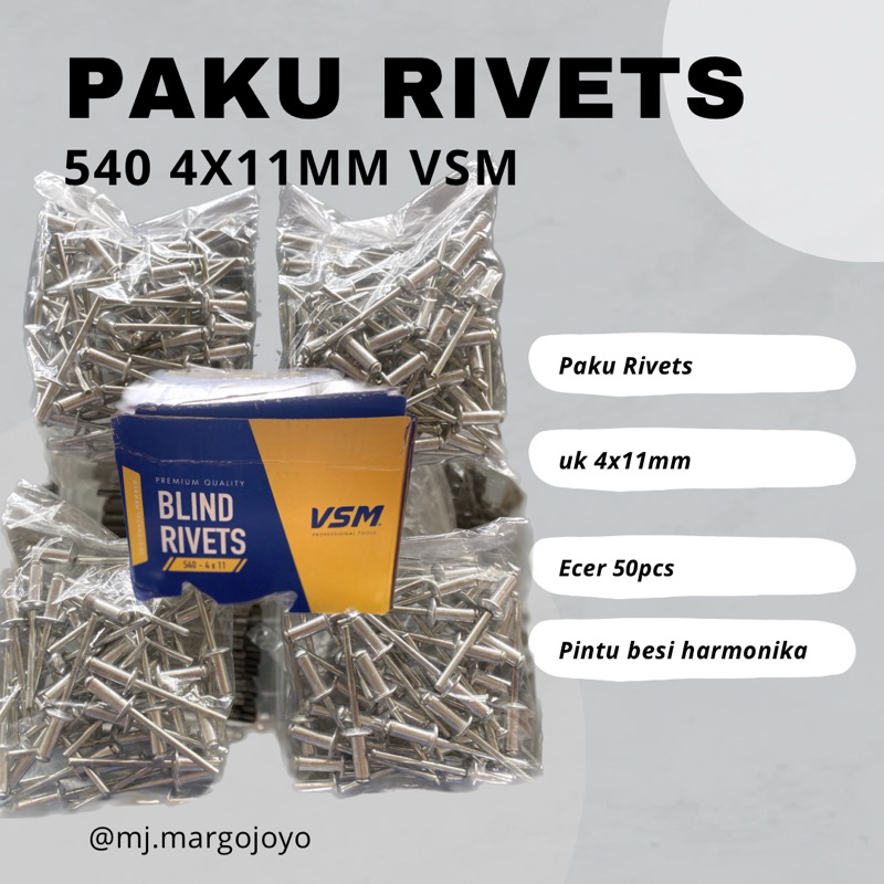 Jual [ECER] Paku Rivets VSM / baut rivet VSM / pintu besi / pintu ...