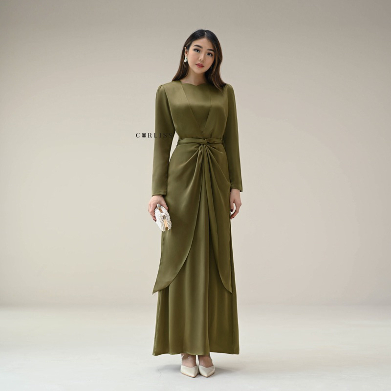 Jual [BEST PRODUCT] ELEA DRESS // DRESS KONDANGAN TERBARU MOTIF POLOS SIMPLE  ELEGAN SATIN PREMIUM MODERN