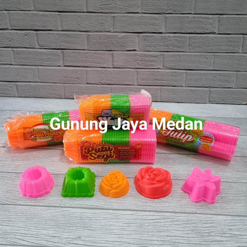 Jual 12pcs Cetakan Agar Kue Plastik Motif Mawar Wajik Putu Ayu Segi