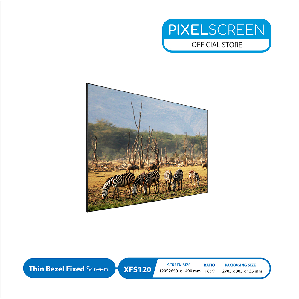 Jual PIXELSCREEN Bezel-less Fix Screen Projector 120 inch Home Theater ...