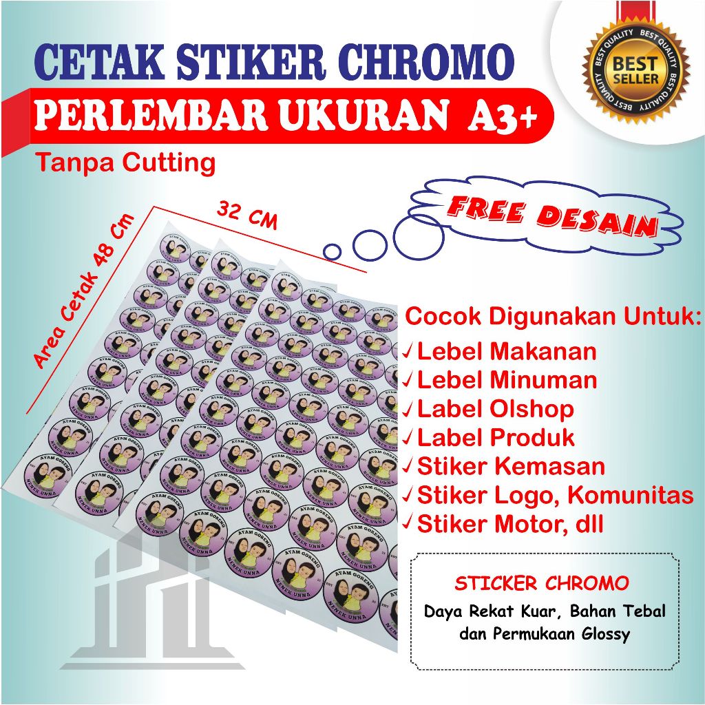 Jual Stiker Label Makanan Sticker kemasan Stiker Meteran Custom Minuman ...