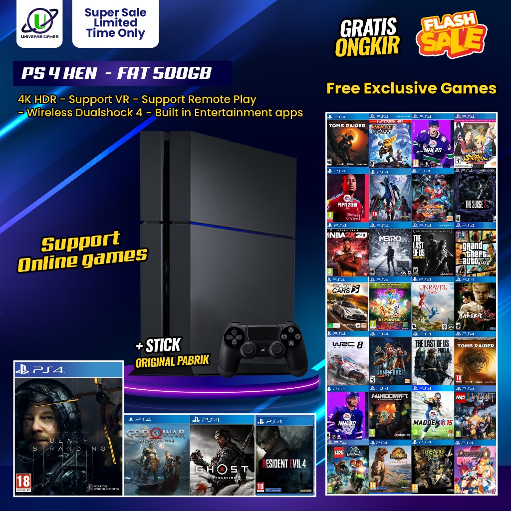 Jual PS4 Hen Second Type Fat Slim Pro Playstation Hdd - Main Image