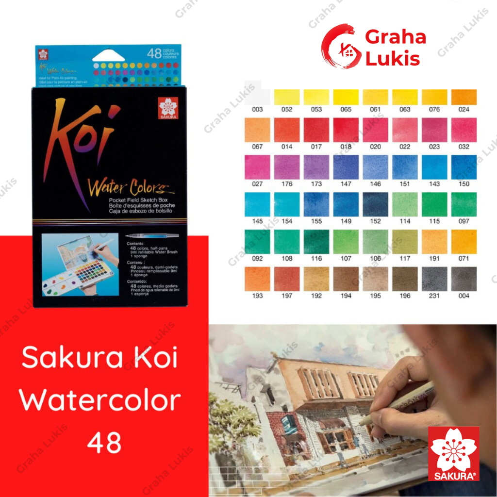 Jual Sakura Koi Watercolor 48 warna | Shopee Indonesia