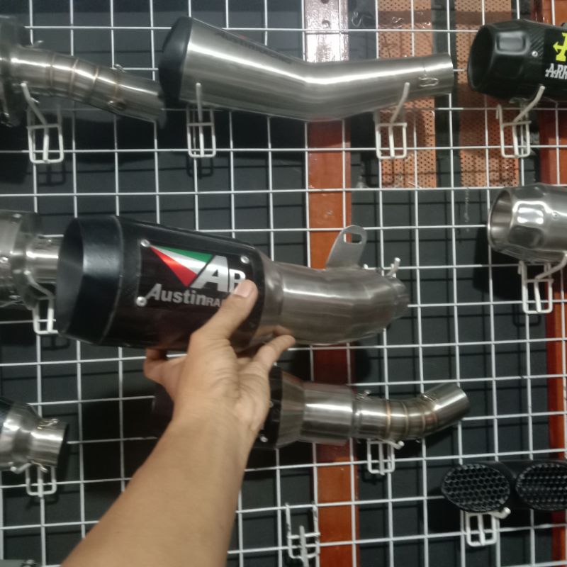 Jual silencer austin racing carbon for zx25r | Shopee Indonesia