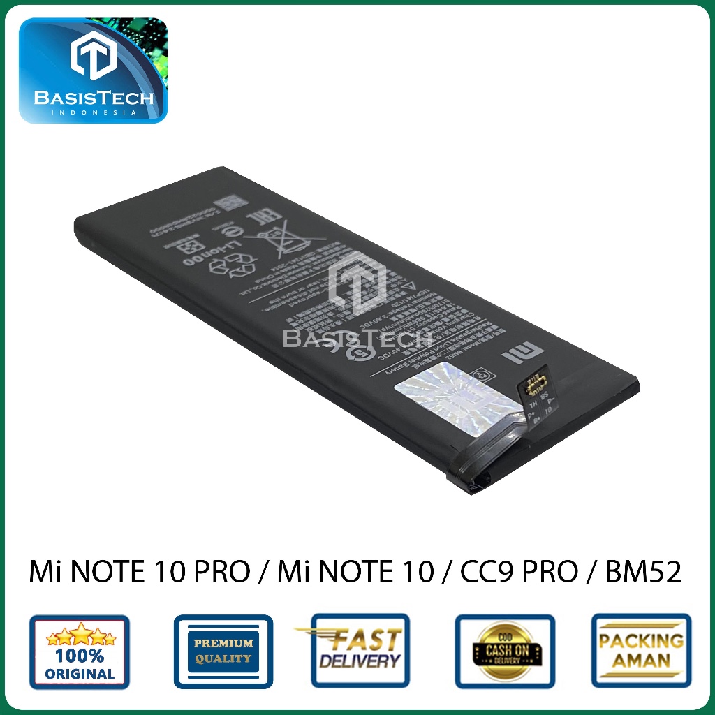 Batterie Li-ion Compatible M1910F4G Batterie Remplacement 5260mAh BM52 Pour Xiaomi Mi Note 10 / Note 10 Lite / Note 10 Pro - Avec Outils Xiaomi Redmi Note 10