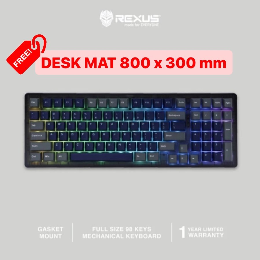 Jual Rexus Daxa M100X Ultimate Mechanical Gaming Keyboard Wireless ...