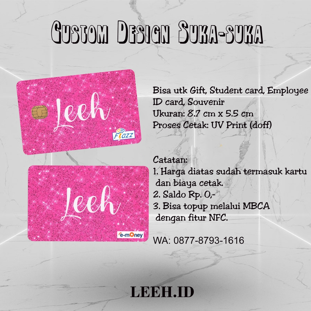 Jual CUSTOM CARD - Kartu Uang Elektronik Etoll Flazz Gen 2/Emoney ...