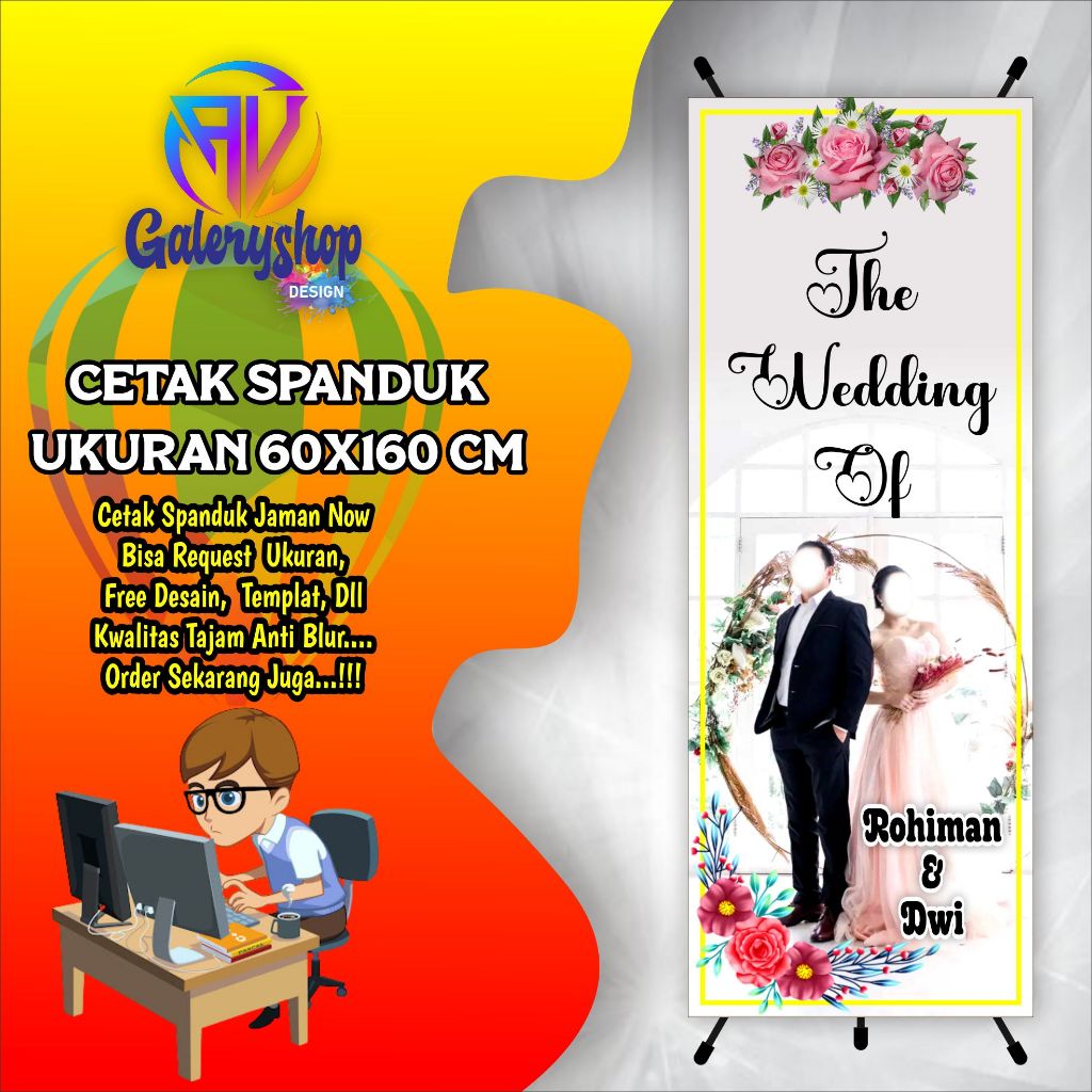 Jual Cetak Spanduk, Banner, Pernikahan, Acara Walimatul Ursy Cerah Dll ...