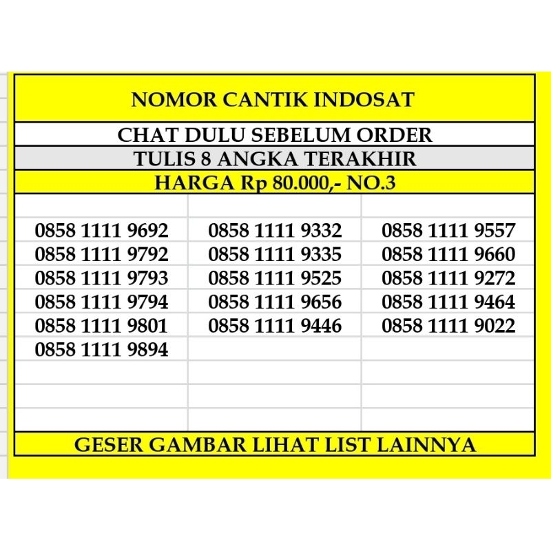 Jual Nomor Cantik Indosat Ooredoo 4G LTE Im3 Kartu Perdana Prabayar ...