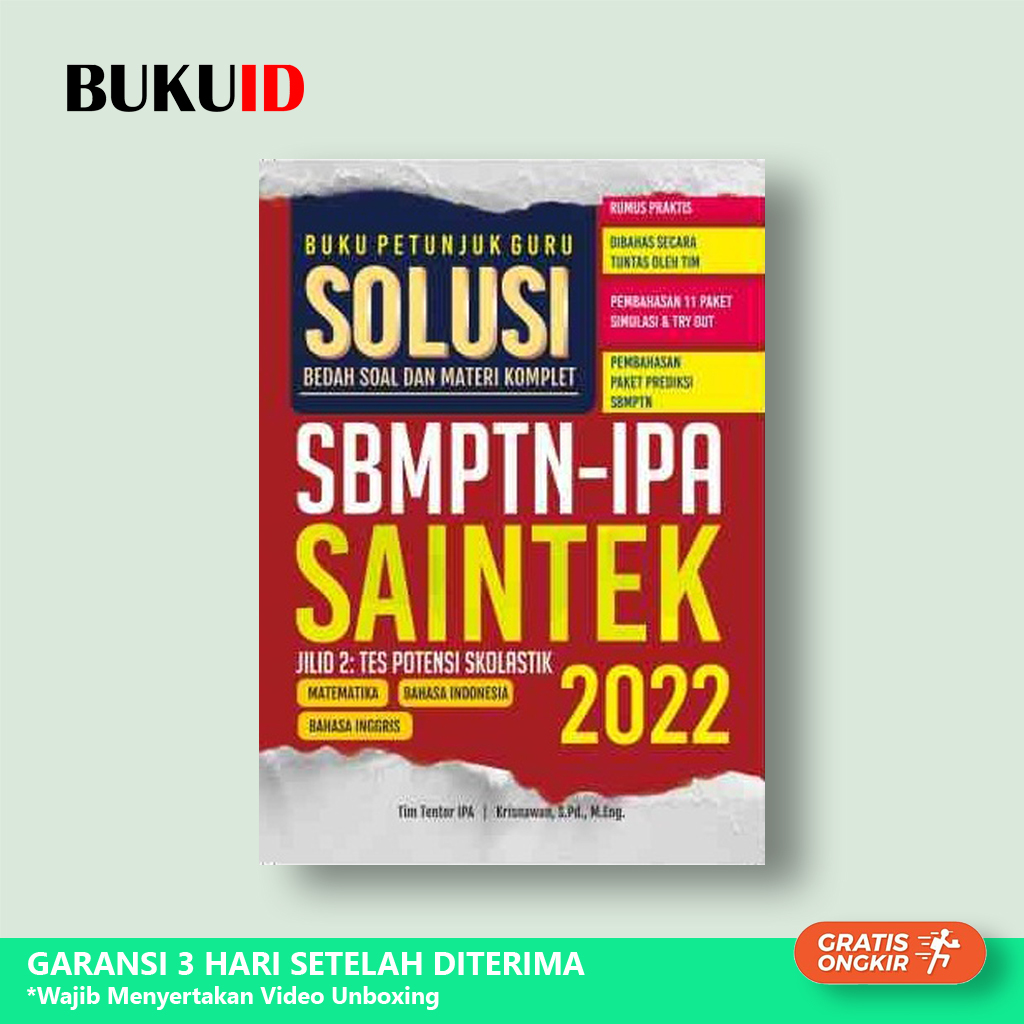 Jual Buku Guru - Solusi SBMPTN Jilid 2: Kompetensi Skolastik SAINTEK ...