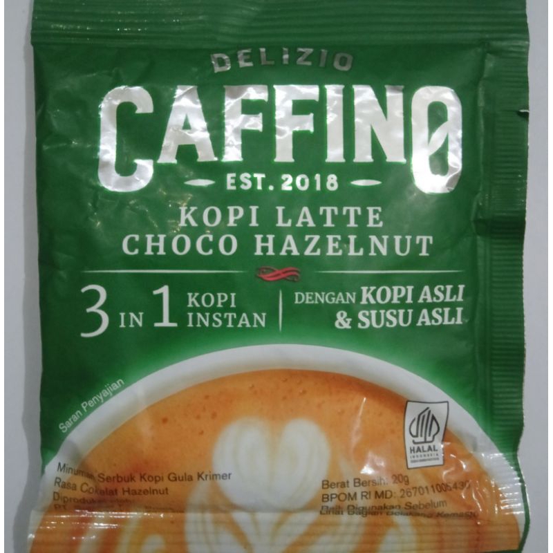 Jual kopi delizio caffino latte choco hazelnut per renceng isi 10
