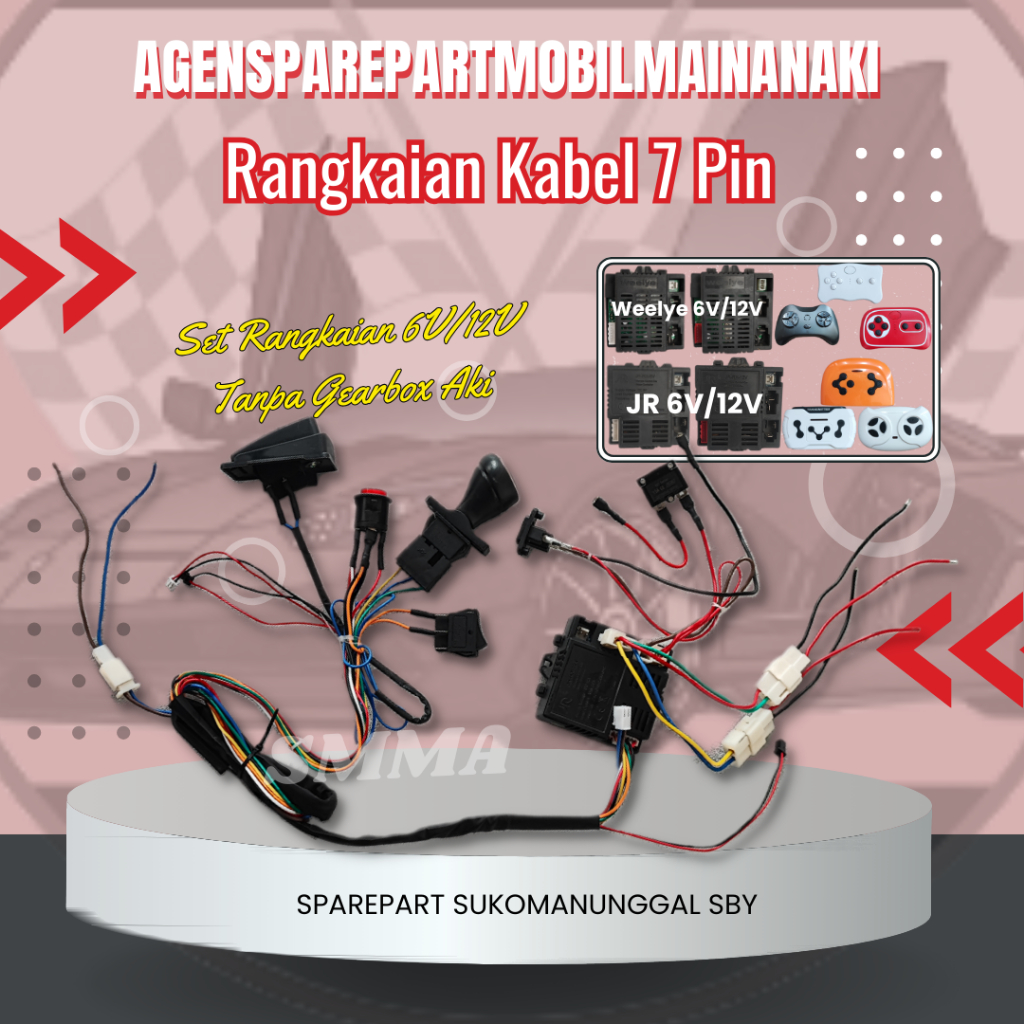 Jual ⚡Ready⚡Set kabel Rangkaian 7Pin Receiver + Remot Control Bluetooth