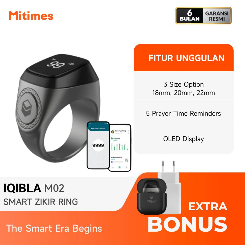 Jual iQibla Zikr Smart Ring M02 Cincin Tasbih Digital Original Shopee