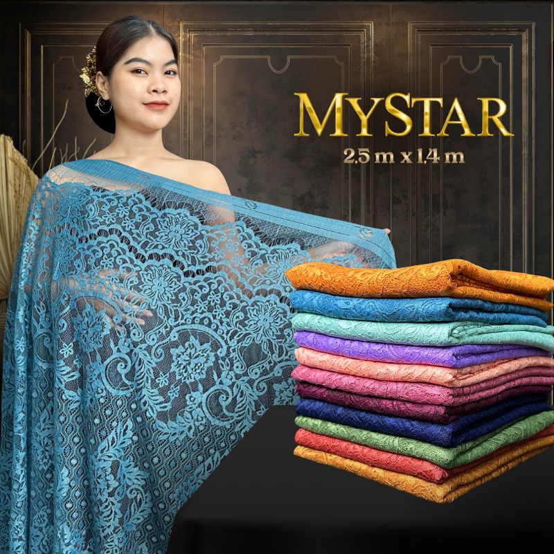 Jual Kain Brukat Semi Prancis CUTTON NYLON “MYSTAR” GRADE A 100% Mulus ...
