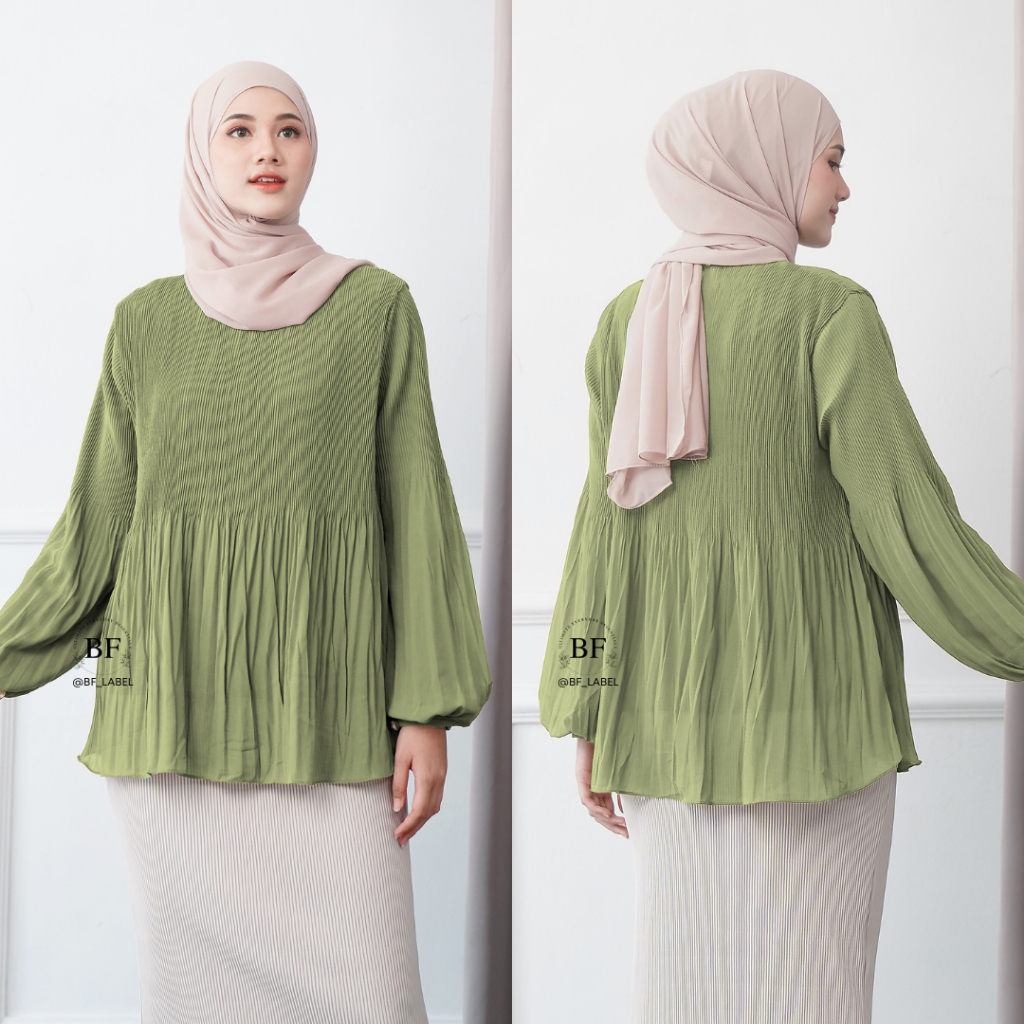 Jual BF Label - FIONA Blouse | Pleated Shirt Atasan Plisket Wanita ...