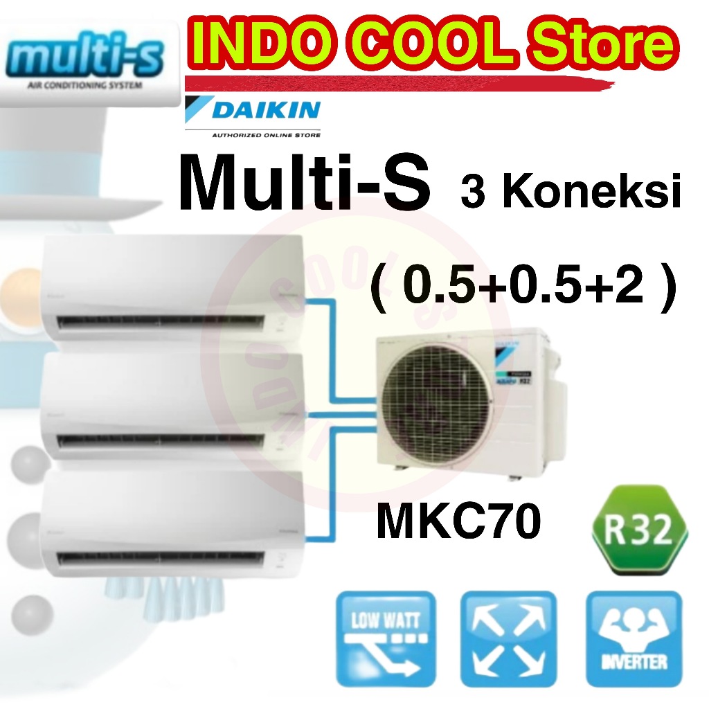 Jual Ac Daikin Multi S 3 Koneksi MKC70 0 5pk 0 5pk 2pk Shopee Indonesia