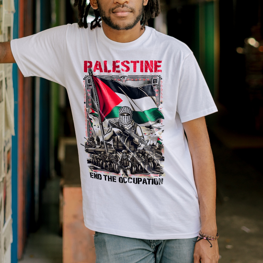 T-Shirt Uomo Bandiera Palestina | JNR Apparel | 100% Cotone Pre-ritirato | Vari Taglie S-5XL