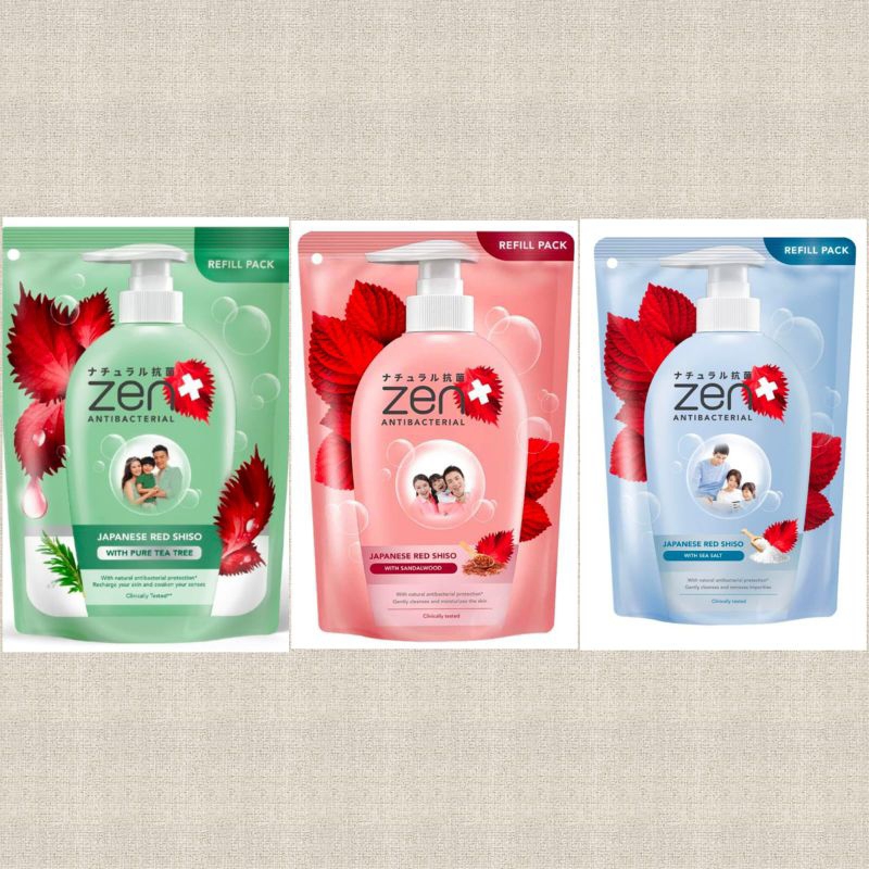 Jual Zen Anti Bacterial Body Soap Shiso & Pure Tea Tree 400 ML Shopee