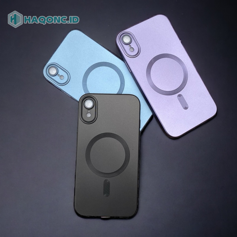 Case Iphone XR X Xs Max Magsafe Black Premium Original Magnetik Matte Anti  Jamur Blackdoff Blue double protect Elegan Softcase Slim