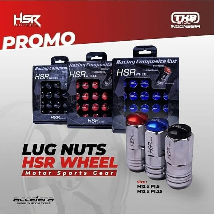 Jual Jual Mur Roda HSR Wheel 1,5 Red Bahan alumunium ringan seperti ...