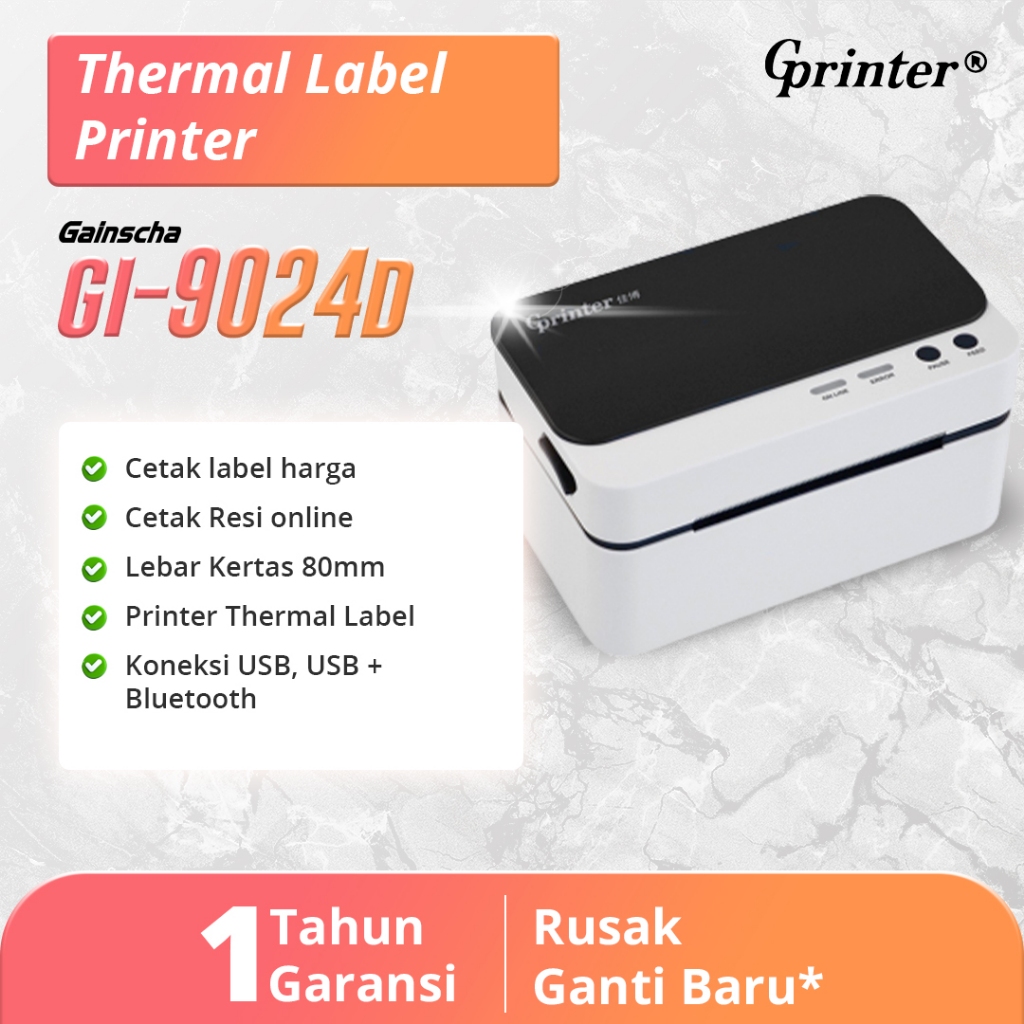 Jual PRINTER STRUK THERMAL / PRINT LABEL RESI GP-9024D USB BLUETOOTH ...