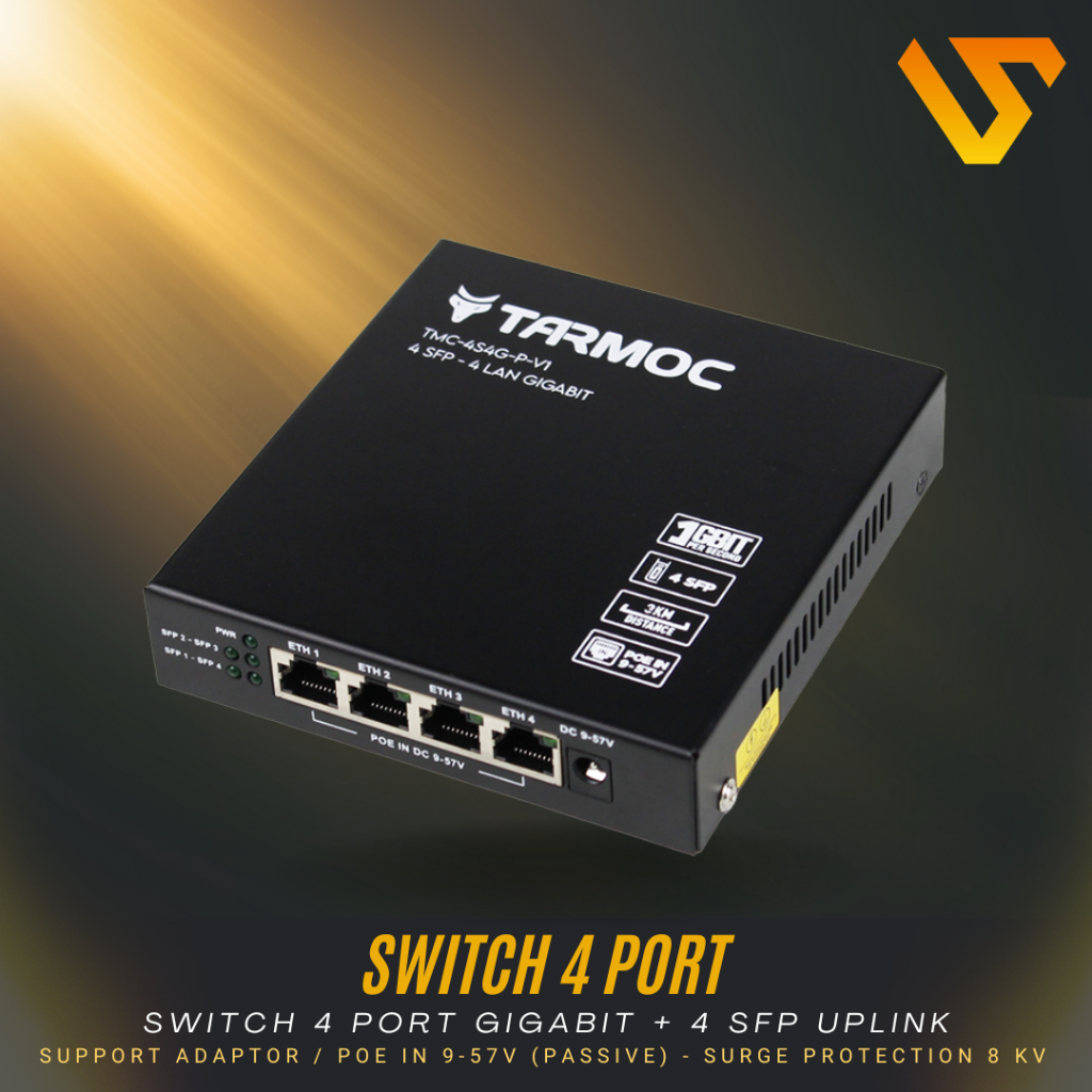 Jual Switch 4 Port Gigabit + 4 SFP Uplink POE | Switch Hub 4 Port ...