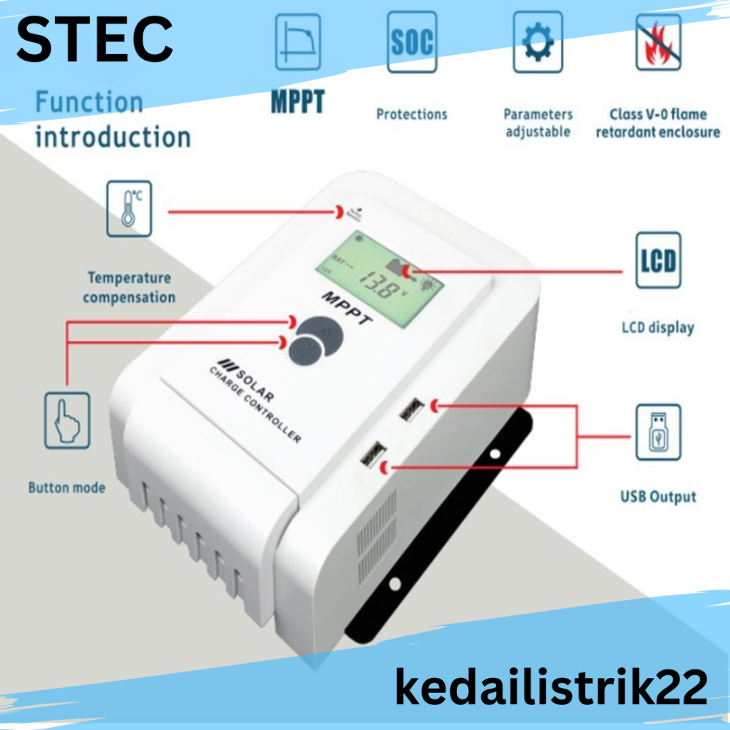 Jual Kontroller 12/ 24V MPPT STEC 20A solar panel /Solar Charge ...