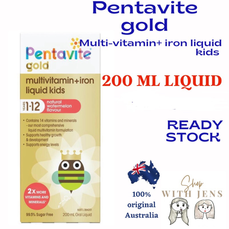 Jual Pentavite Gold Multivitamin + Iron Liquid For Kids 200ml Shopee