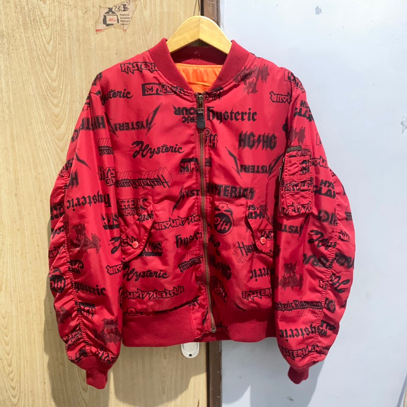 Jual Hysteric Glamour Full Logo Series MA-1 Bomber Jacket | Shopee Indonesia