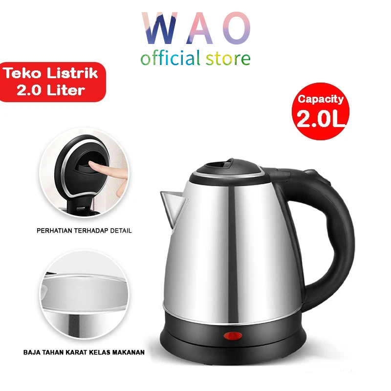 Jual Wao Teko Listrik Pemanas Air Panas Stainless 2 Liter Shopee Indonesia 5946