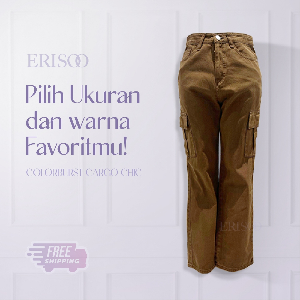 Jual ERISOO - CARGO LOOSE CHIC HIGHWAIST JEANS WANITA KEKINIAN PREMIUM ...