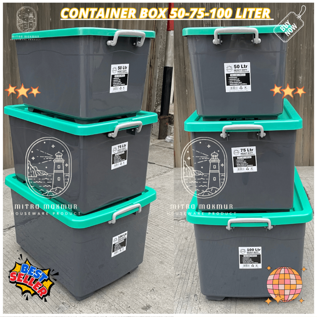 Jual Kontainer Box Roda Atari 25 50 75 100 Liter Container Box ...
