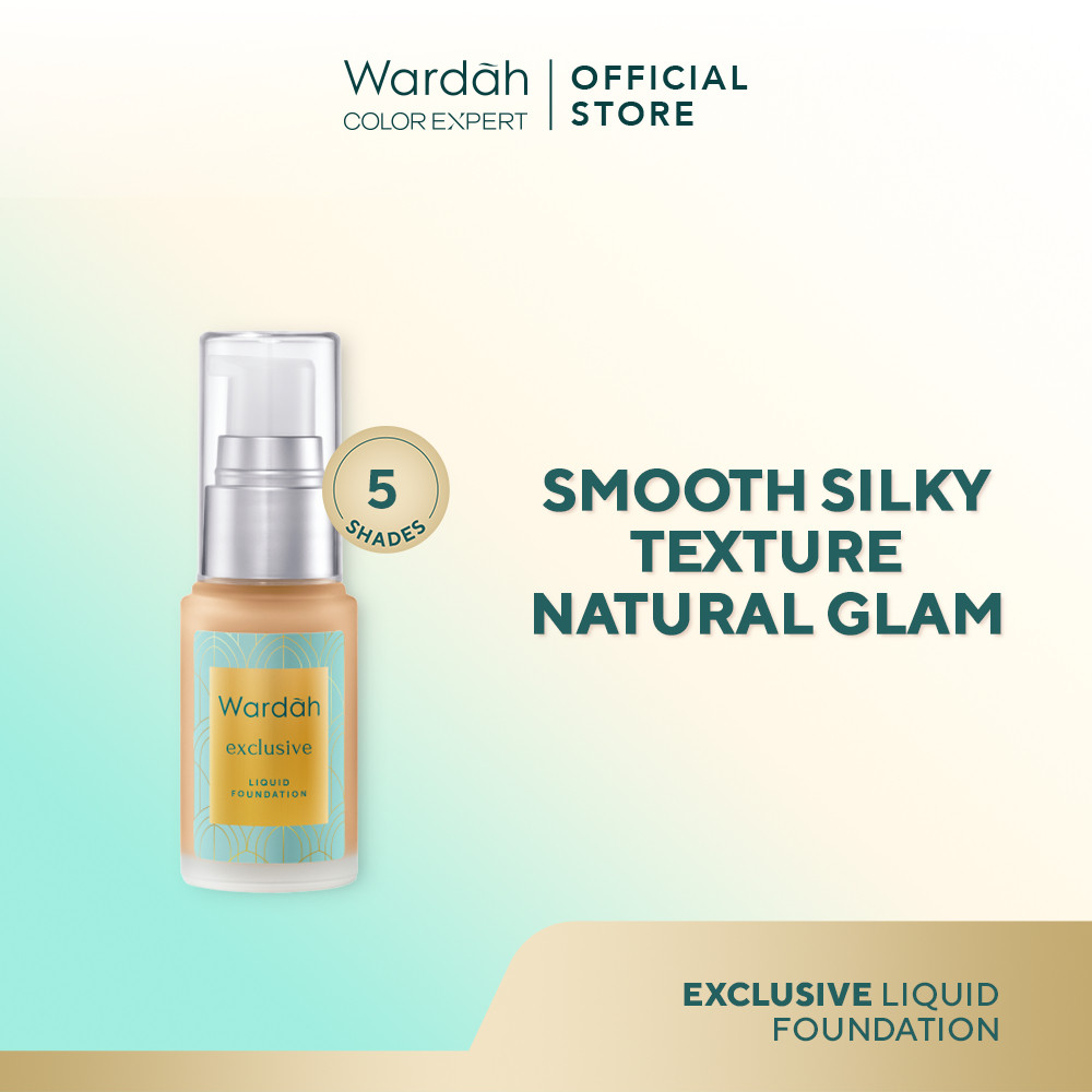 WARDAH Exclusive Liquid Foundation - Foundation Matte Yang Tahan Lama Hingga 8 Jam - Alas Bedak dengan SPF 30 - Hasil Akhir Flawless dan Smooth Matte - Makeup