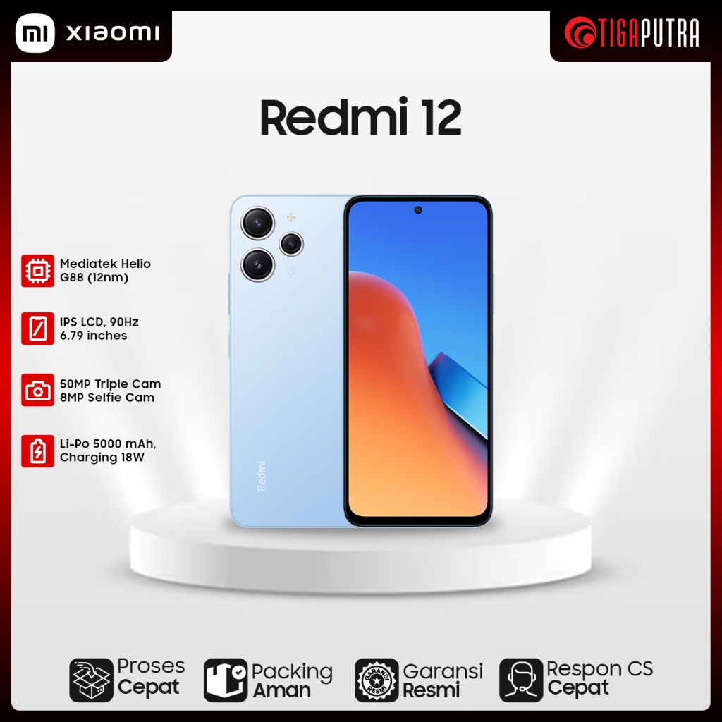 Jual Xiaomi Redmi 12 (Ram 8GB, Rom 128GB/256GB, 90Hz, 50MP Wide Cam ...