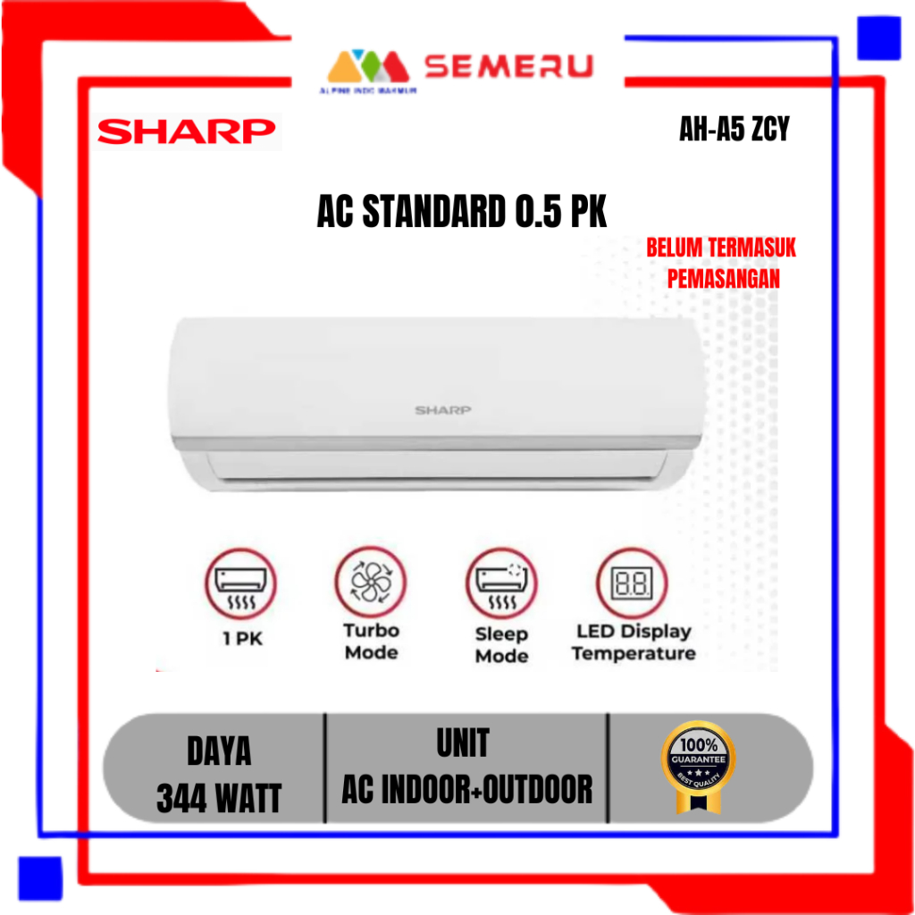 Jual SHARP AC STANDARD 0.5 PK AH-A5 ZCY / 1 PK AH-A9 ZCY / 1.5 PK AH ...