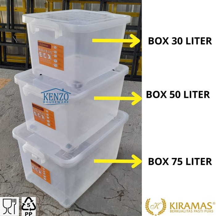 Jual Container Box 75 Liter Transparan Bening CB 75 L Storage Kiramas ...