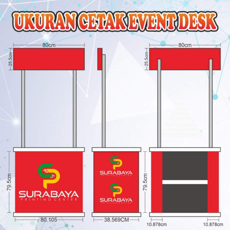 Jual EVENT DESK/ MEJA PROMOSI/ MEJA BOOTH PLUS PRINTING STIKER UV ...