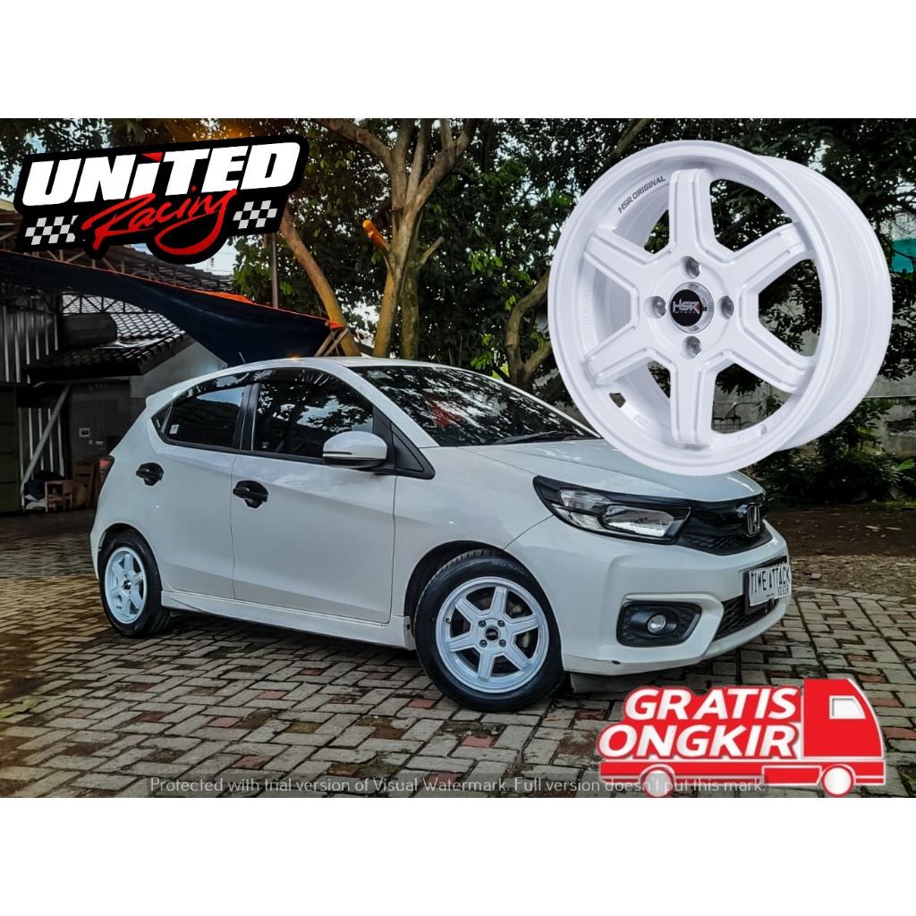 Jual VELG MOBIL HONDA BRIO SPORTY RING15 HSR MINAS WHITE R15 PCD 4X100