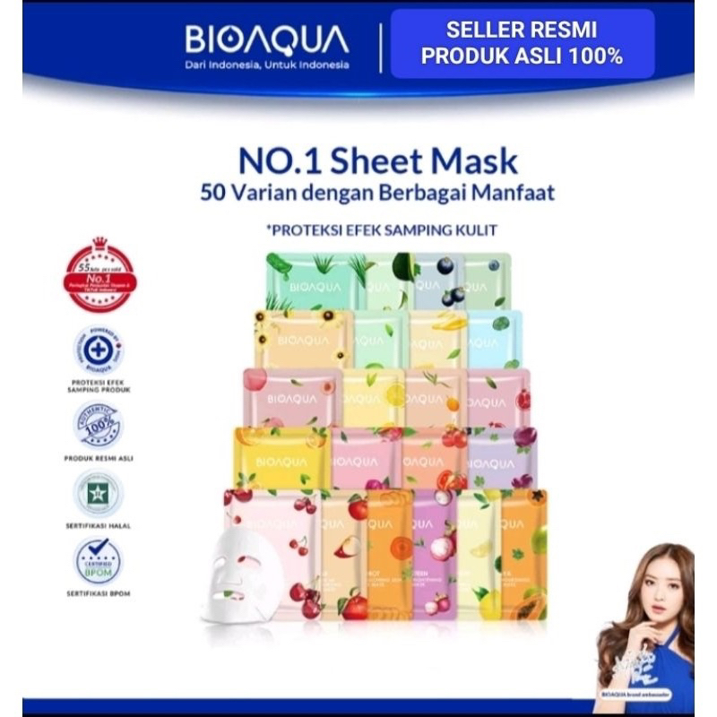 Jual BIOAQUA SHEET MASK / MASKER WAJAH Shopee Indonesia