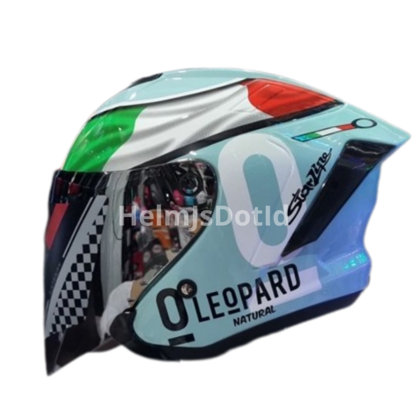 Jual Helm JS ARMOR MOTIF LEOPARD Half Face Original SNI | Shopee Indonesia