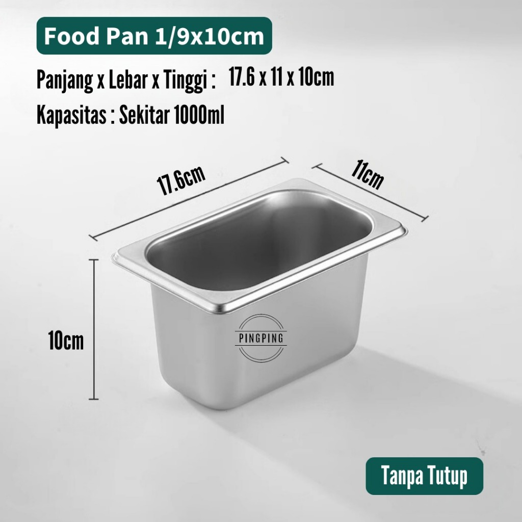 Jual Food pan Stainless steel 1/1x6.5- 1/2x6.5 Food pan Stainless steel