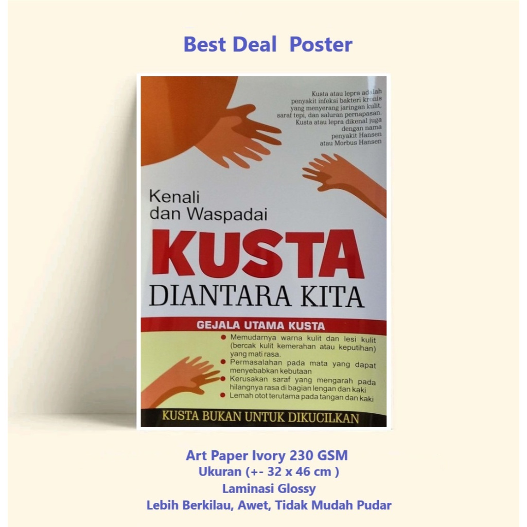 Jual Poster Penyakit Kulit | Poster Waspada Kusta di Antara Kita