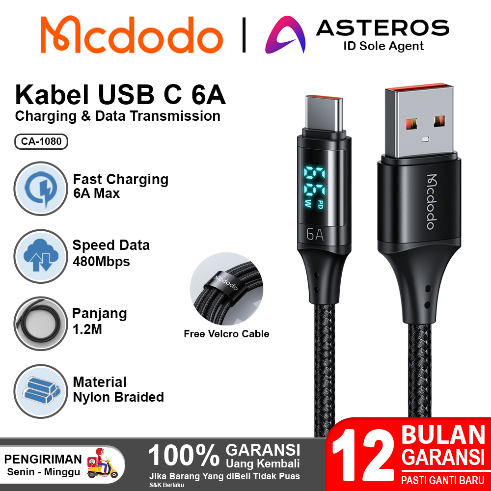 Jual Mcdodo Kabel Usb Type C Digital Display Turbo Charge Vooc Fast