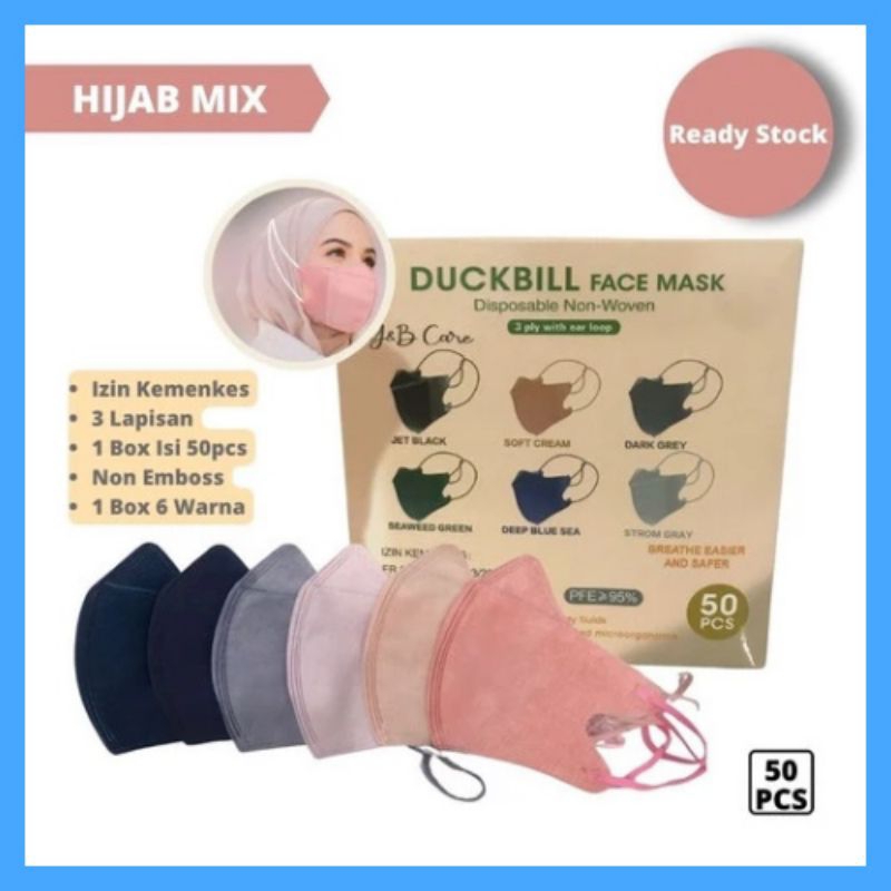 Jual MASKER DUCKBILL HIJAB ISI 50 PCS 3PLY PREMIUM | Shopee Indonesia