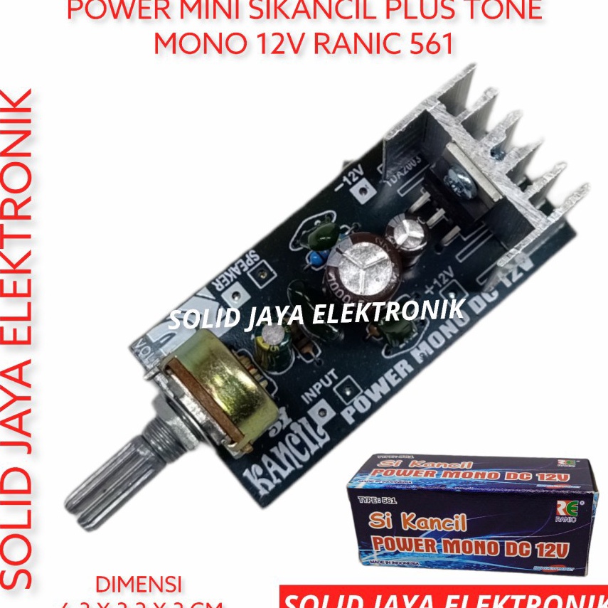 Jual Idk KIT POWER MINI MONO SI KANCIL 12V DC TDA23 PLUS TONE AMPLI ...