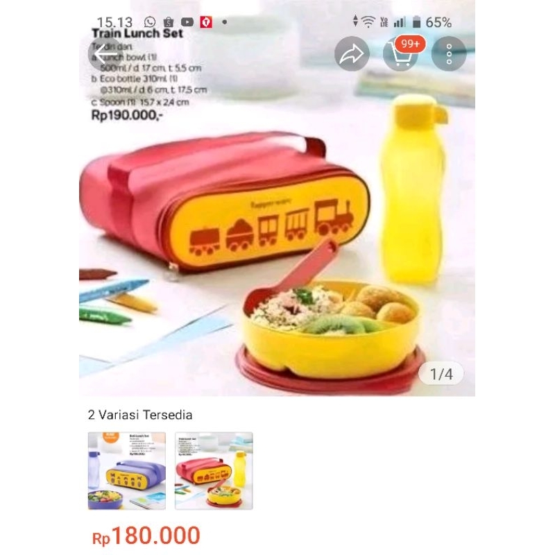 Jual Tupperware Bontot anak2 Dolly luch 1 set ada 2 warna Shopee Indonesia