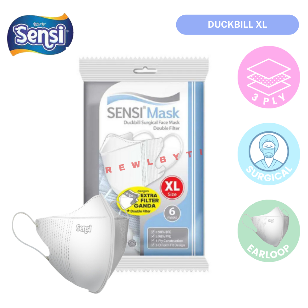 Jual Masker Sensi Duckbill XL Emboss 1 Pack Isi 6 Pcs Original ...