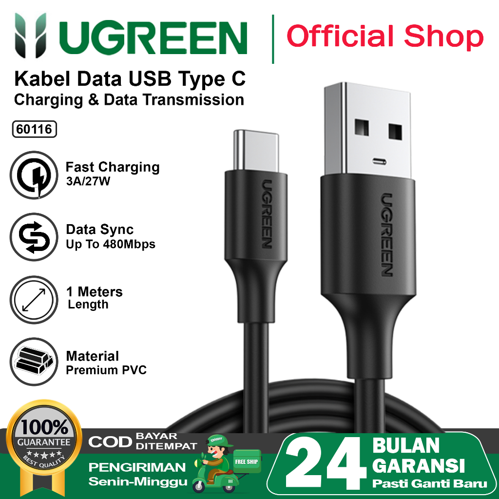 Jual Ugreen Kabel Data Usb Type C Samsung Oppo Vivo Xiaomi Fast