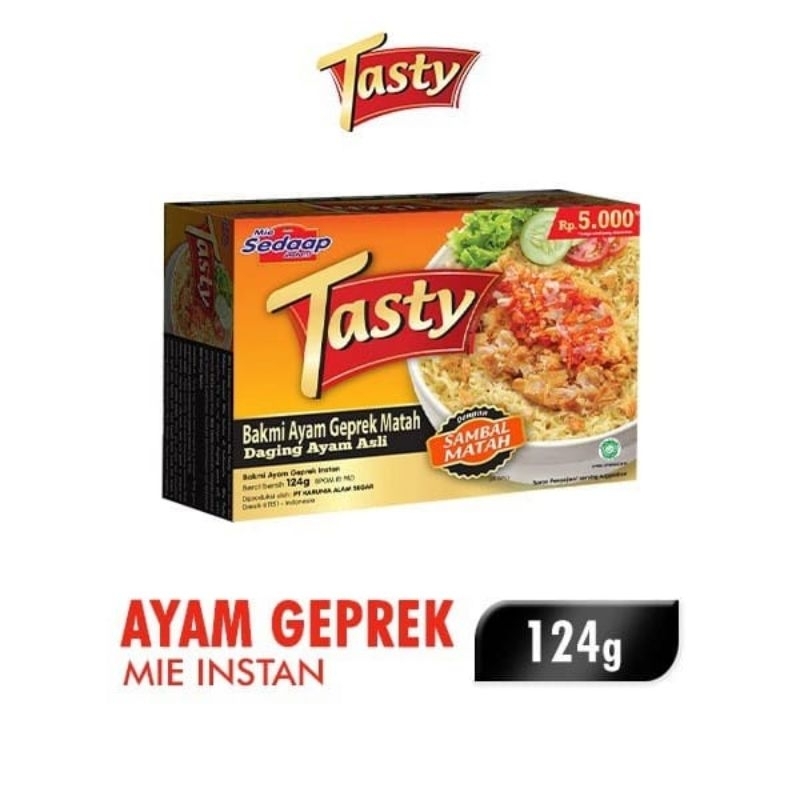 Jual Sedaap Tasty Mie Instan Bakmi Ayam Geprek Sambal Matah Isi 124